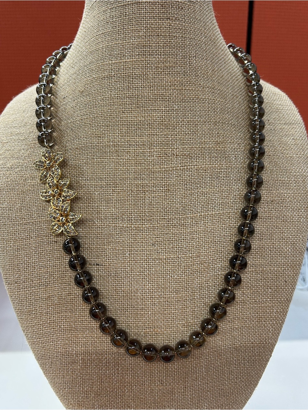 Fabulous J. Crew smoky glass crystal beaded necklace